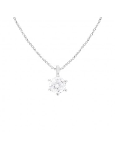 Stroili Oro 9KT | Claire | Collana punto luce in oro bianco 9KT con zircone bianco | 1412186