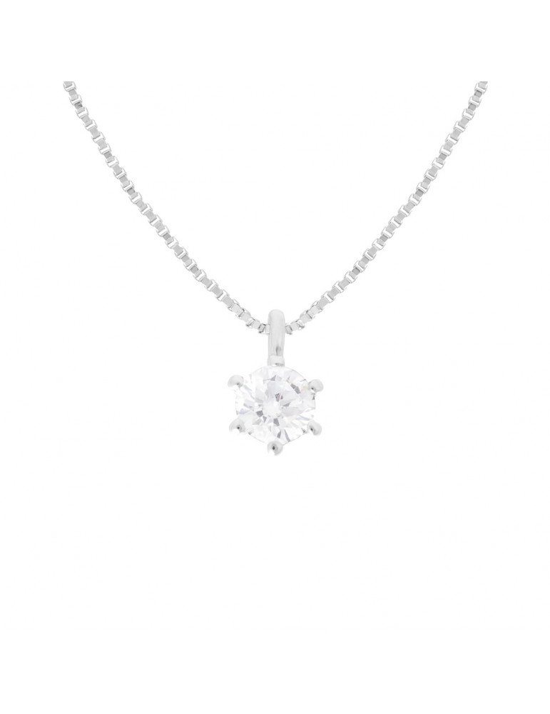 Stroili Oro 9KT | Claire | Collana punto luce in oro bianco 9KT con zircone bianco | 1412186