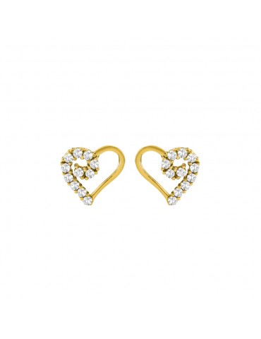 Stroili Oro 9KT | Bon Ton | Orecchini cuore in oro 9KT con zirconi bianchi | 1425412