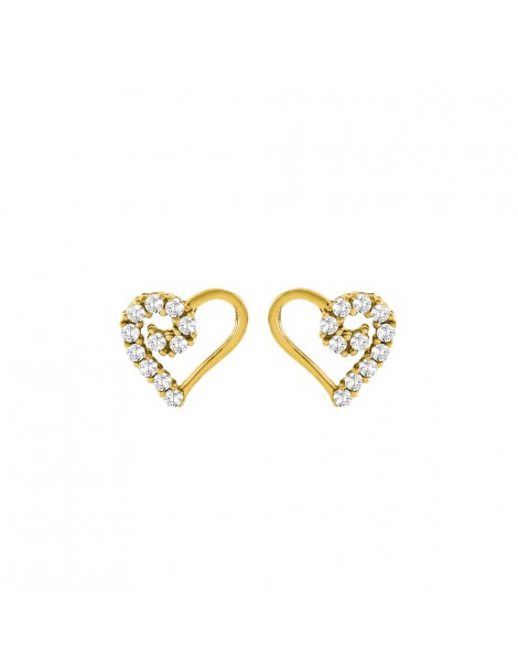 Stroili Oro 9KT | Bon Ton | Orecchini cuore in oro 9KT con zirconi bianchi | 1425412