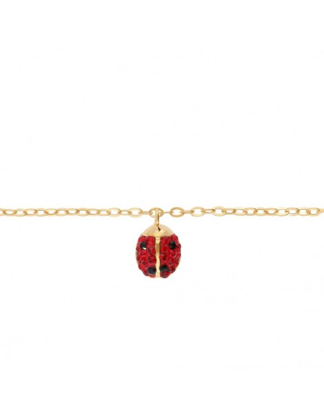 Stroili Oro 9KT | Mon Petit | Bracciale in oro 9KT con coccinella e cristalli multicolor | 1416671