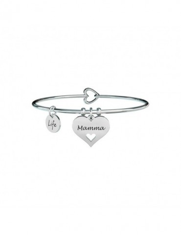 Kidultm, Cuore, Mamma, Bracciale in acciaio rigido con ciondolo. Referenza: 731619