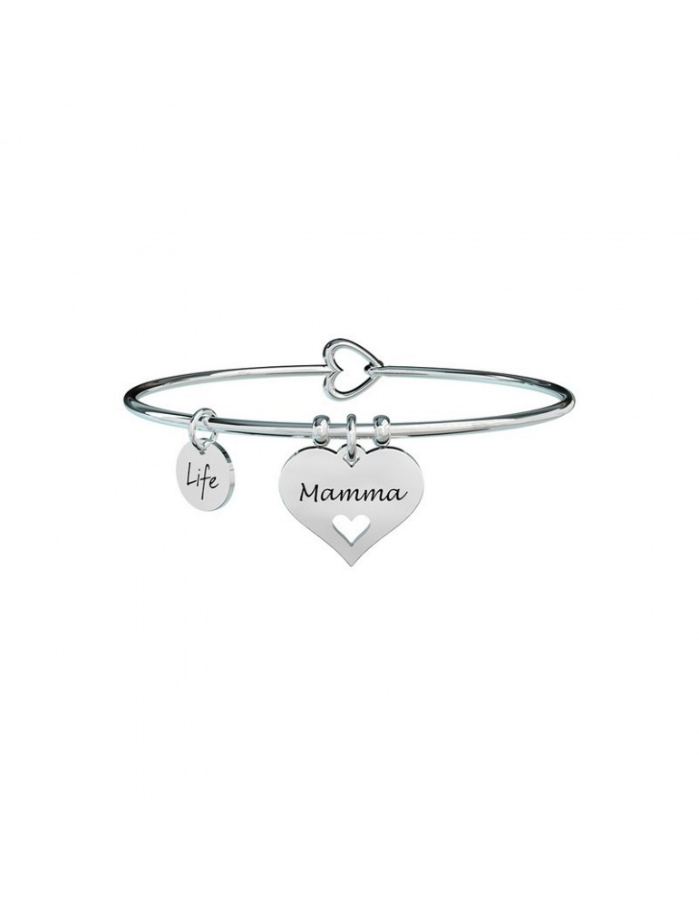 Kidultm, Cuore, Mamma, Bracciale in acciaio rigido con ciondolo. Referenza: 731619