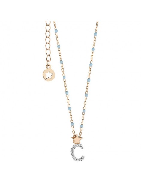 Comete gioielli | Stella | Collana In Argento 925% rosato e smalto azzurro | GLA 175