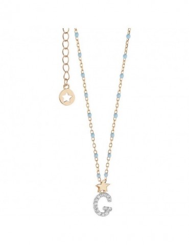 Comete gioielli | Stella | Collana In Argento 925% rosato e smalto azzurro | GLA 179