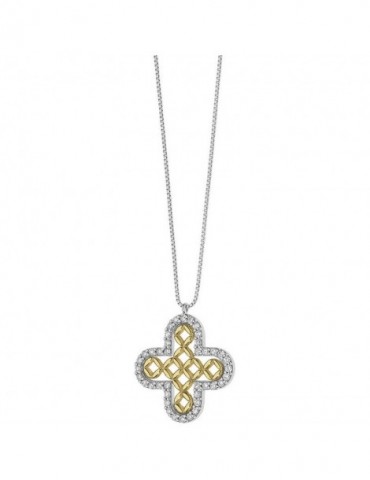 Comete Gioielli | Collana in Oro 750‰ Con Croce e Diamanti | GLB 1292