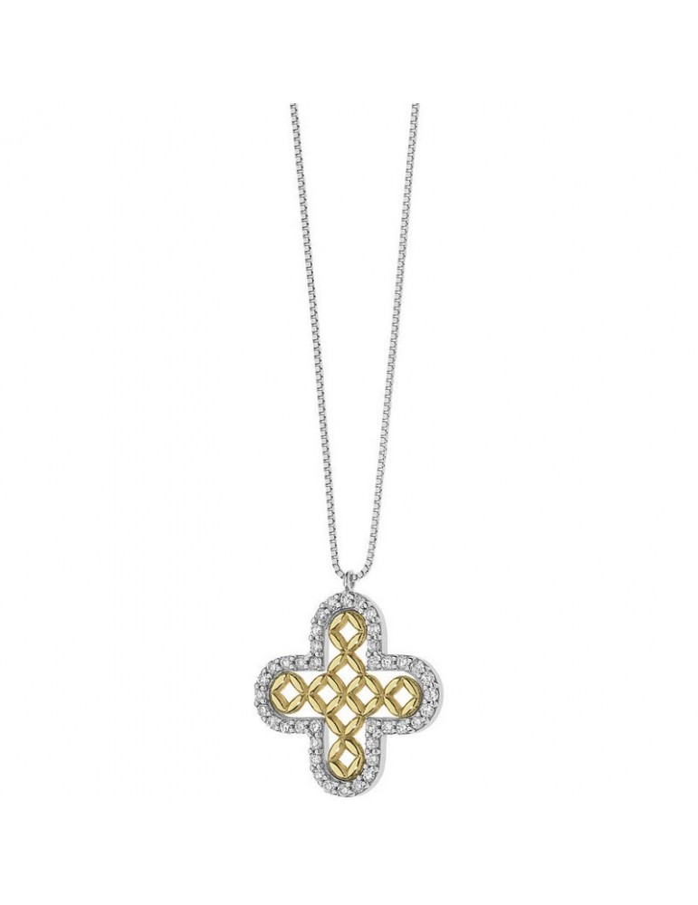 Comete Gioielli | Collana in Oro 750‰ Con Croce e Diamanti | GLB 1292