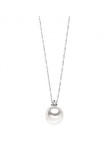 Comete Gioielli | Perle easy basic | Collana in Oro 750‰ con diamanti e perle coltivate acqua dolce | GLP 432