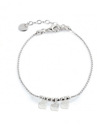 Jack&co | Petits | Bracciale in argento 925‰ con cuore e zirconi bianchi | JCB1004