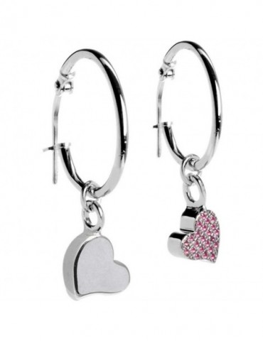 Jack&co | Classic | Cerchi in argento 925‰ con cuore in pavè di zirconi rosa | JCE0510