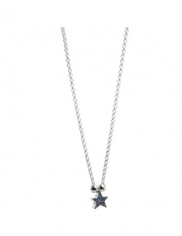 Jack&co | Dream | Collana in argento 925‰ con stella in pavè di zirconi blu | JCN0608