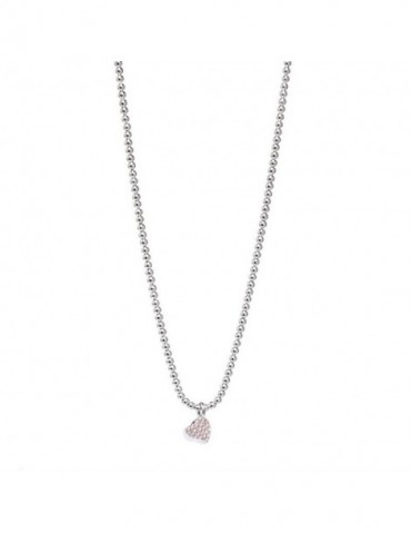 Jack&co | Dream | Collana in argento 925‰ con cuore in pavè di zirconi rosa | JCN0685