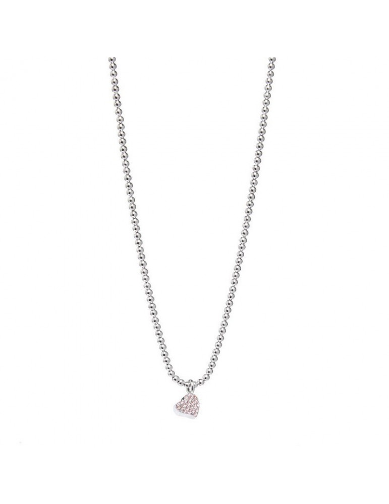 Jack&co | Dream | Collana in argento 925‰ con cuore in pavè di zirconi rosa | JCN0685