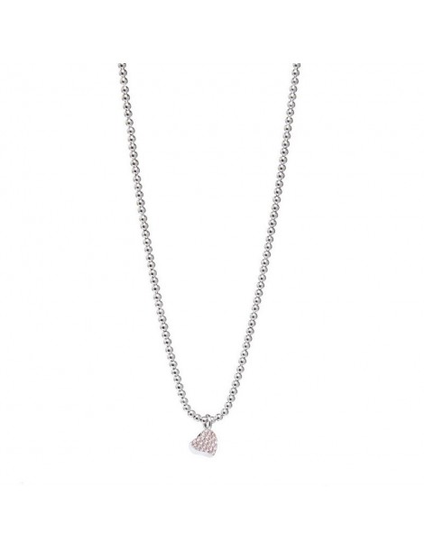 Jack&co | Dream | Collana in argento 925‰ con cuore in pavè di zirconi rosa | JCN0685