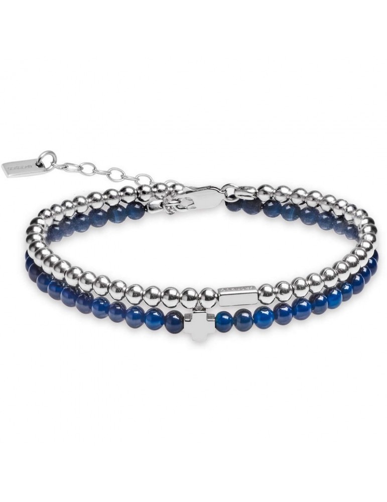 Jack&co | Cross-Over | Bracciale in argento 925‰ e agata blu | JUB0009