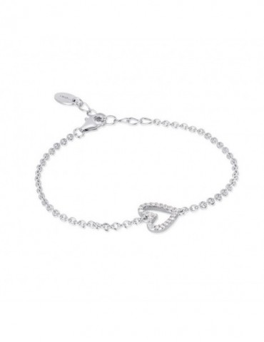 Mabina gioielli | Bracciale in argento 925‰ con cuore e zirconi bianchi | 533144