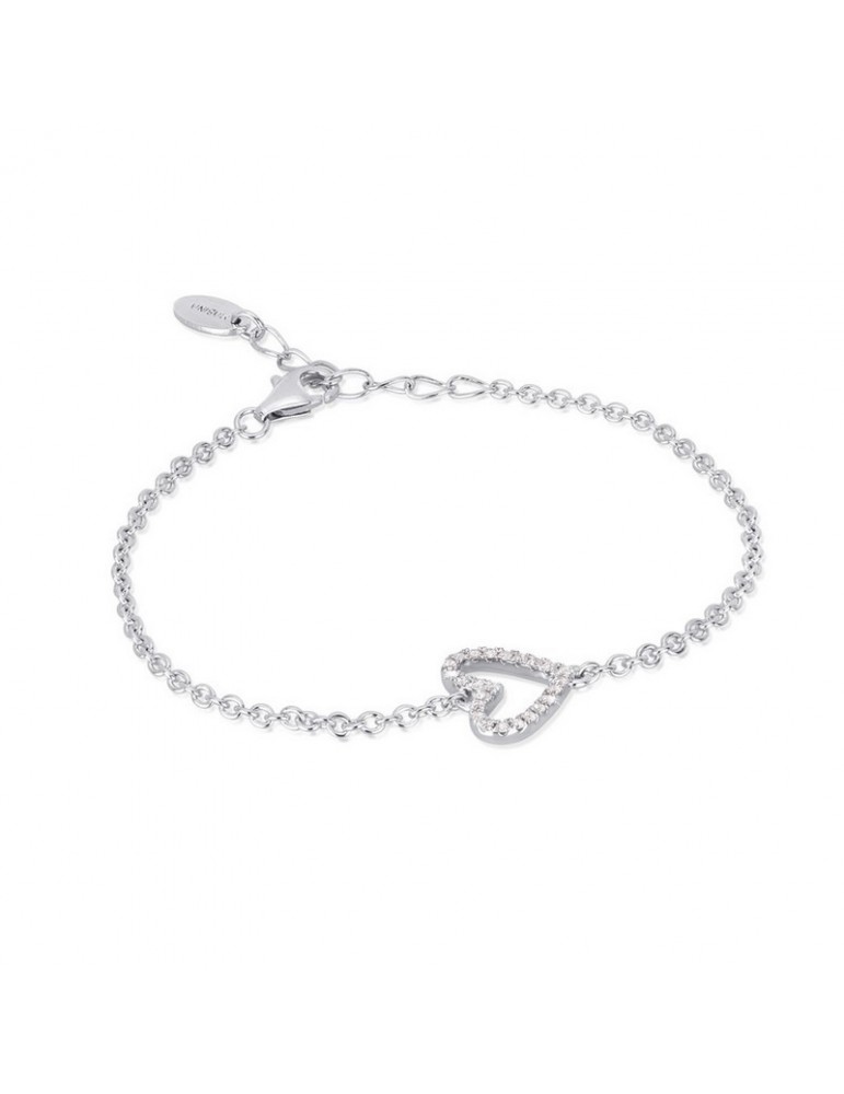 Mabina gioielli | Bracciale in argento 925‰ con cuore e zirconi bianchi | 533144