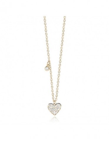 Mabina gioielli | One Love | Collana in argento 925‰ dorato con cuore in pavè di zirconi bianchi | 553397