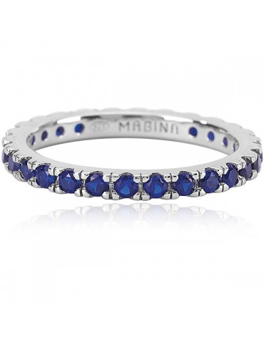 Mabina gioielli | Heritage | Anello in argento 925‰ con zirconi blu | 523214