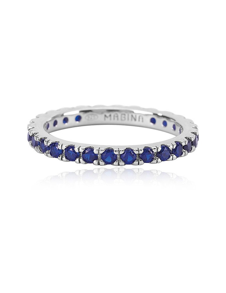 Mabina gioielli | Heritage | Anello in argento 925‰ con zirconi blu | 523214