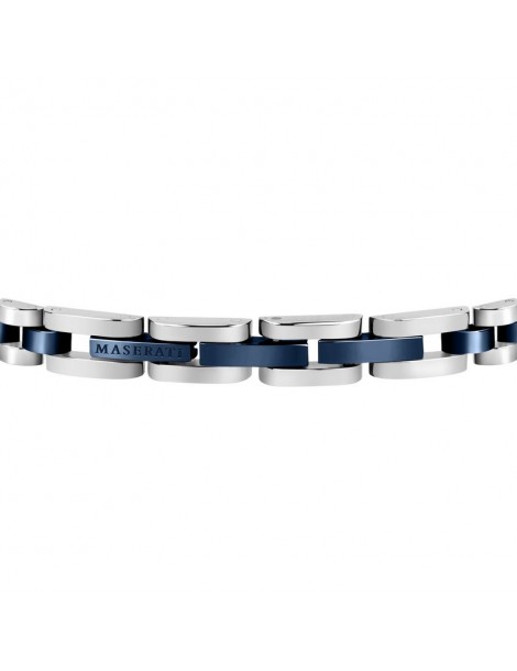 Maserati | Jewels | Bracciale in acciaio PVD blu con logo in PVD rosa | JM320AST10