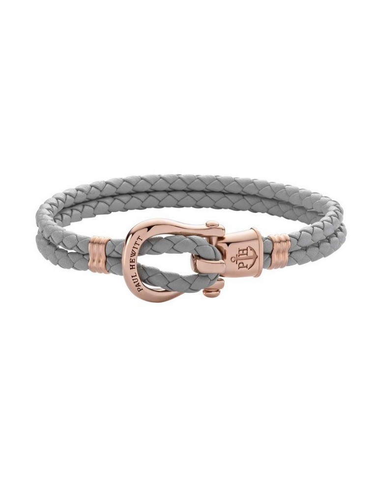 Paul Hewitt | Phinity shackle | Bracciale in pelle e acciaio PVD rosa | PHJ0101L