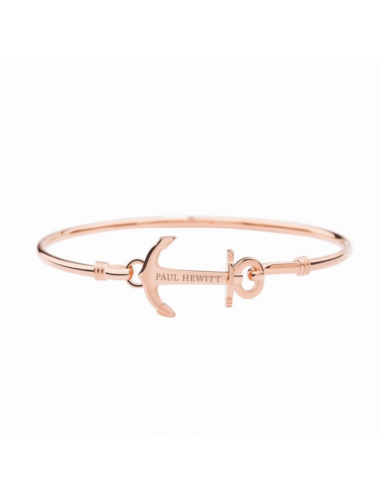 Paul Hewitt | Anchor Cuff | Bracciale rigido in acciaio PVD rosato con ancora | PHJ0047M