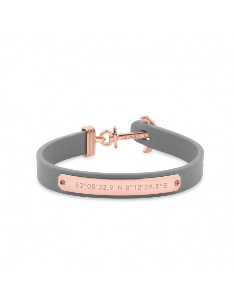 Paul Hewitt | Signum Collection | Bracciale in pelle e acciaio PVD rosa | PH-FSC-R-GR