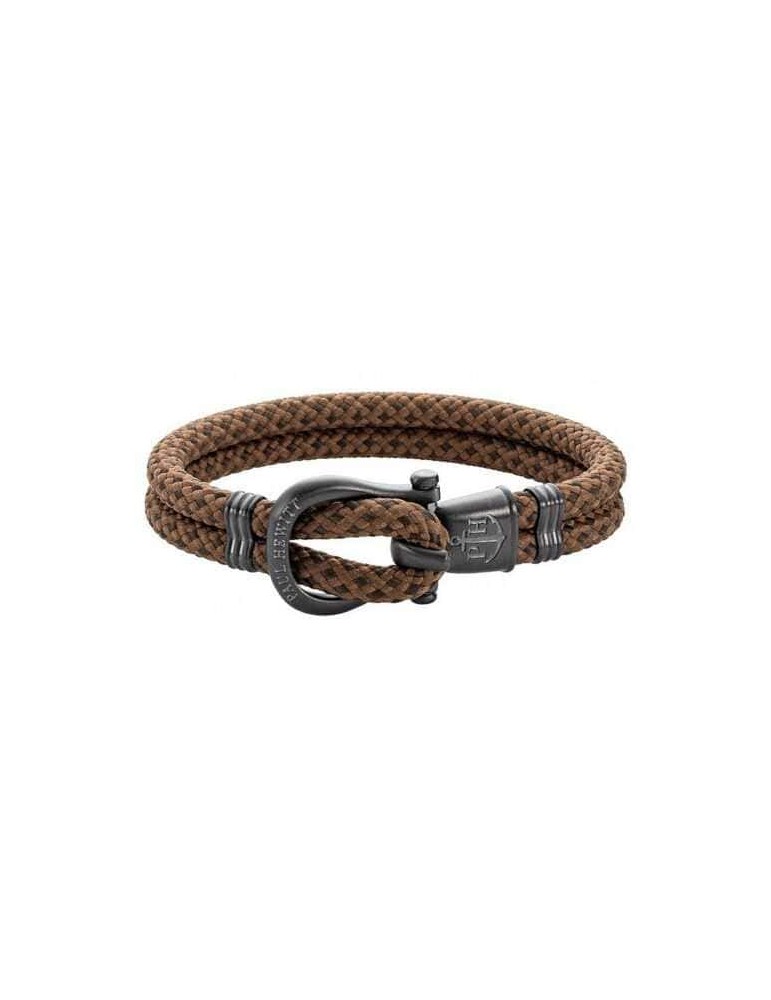 Paul Hewitt | Phinity shackle | Bracciale in tessuto e acciaio PVD nero | PHJ011