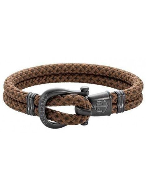 Paul Hewitt | Phinity shackle | Bracciale in tessuto e acciaio PVD nero | PHJ011