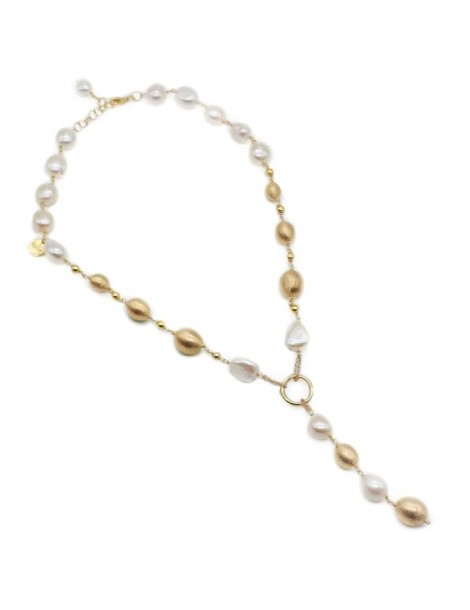 Koliè 925 | Fanò | Collana in argento 925‰ dorato con perle coltivate | CL FANO 01