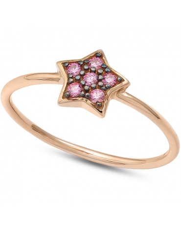 Ambrosia | Colore | Anello in Oro 750‰ con stella in pavè di zirconi rosa | AAZ 128