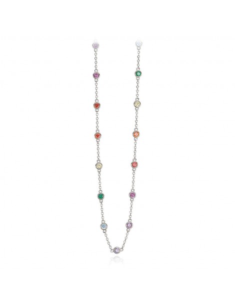 Mabina gioielli, Rainbow, Collana in argento 925‰ con zirconi multicolor. Referenza: 553313