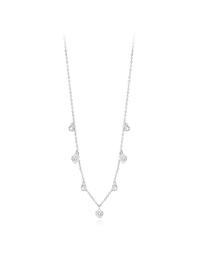 Mabina gioielli | Love-Light | Collana in argento 925‰ con ciondoli e zirconi bianchi | 553264