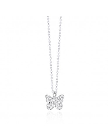 Mabina gioielli | Fly To Me | Collana in argento 925‰ con farfalla in pavè di zirconi bianchi | 553299