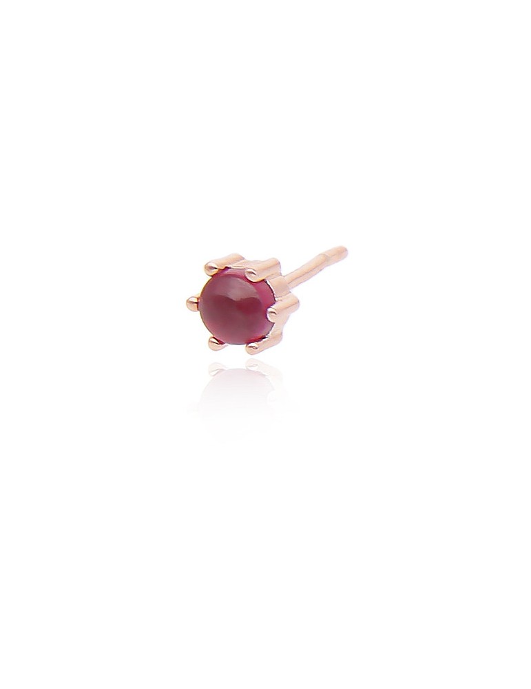 Mabina gioielli | Monomania | Mono orecchino in argento 925‰ rosato con rubino sintetico | 563360