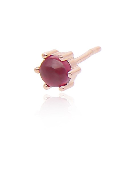 Mabina gioielli | Monomania | Mono orecchino in argento 925‰ rosato con rubino sintetico | 563360