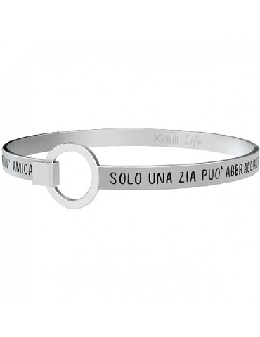 Kidult | Solo una zia può abbracciarti ... | Bracciale in acciaio rigido con frase | 731319