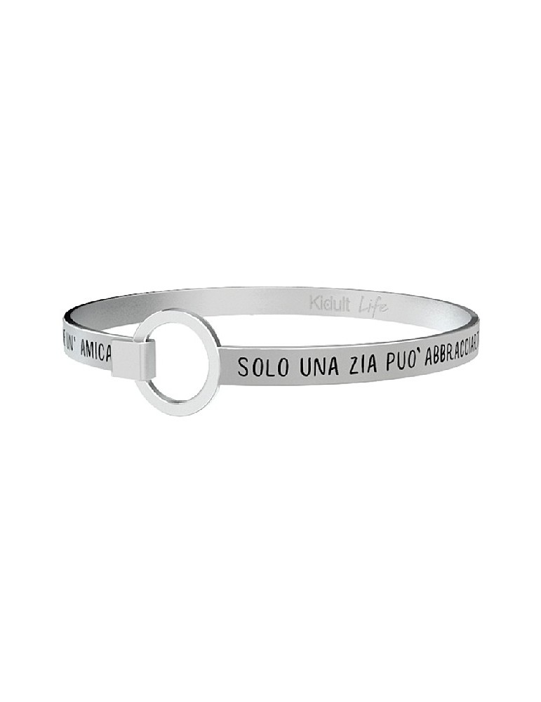 Kidult | Solo una zia può abbracciarti ... | Bracciale in acciaio rigido con frase | 731319