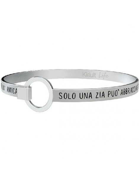 Kidult | Solo una zia può abbracciarti ... | Bracciale in acciaio rigido con frase | 731319